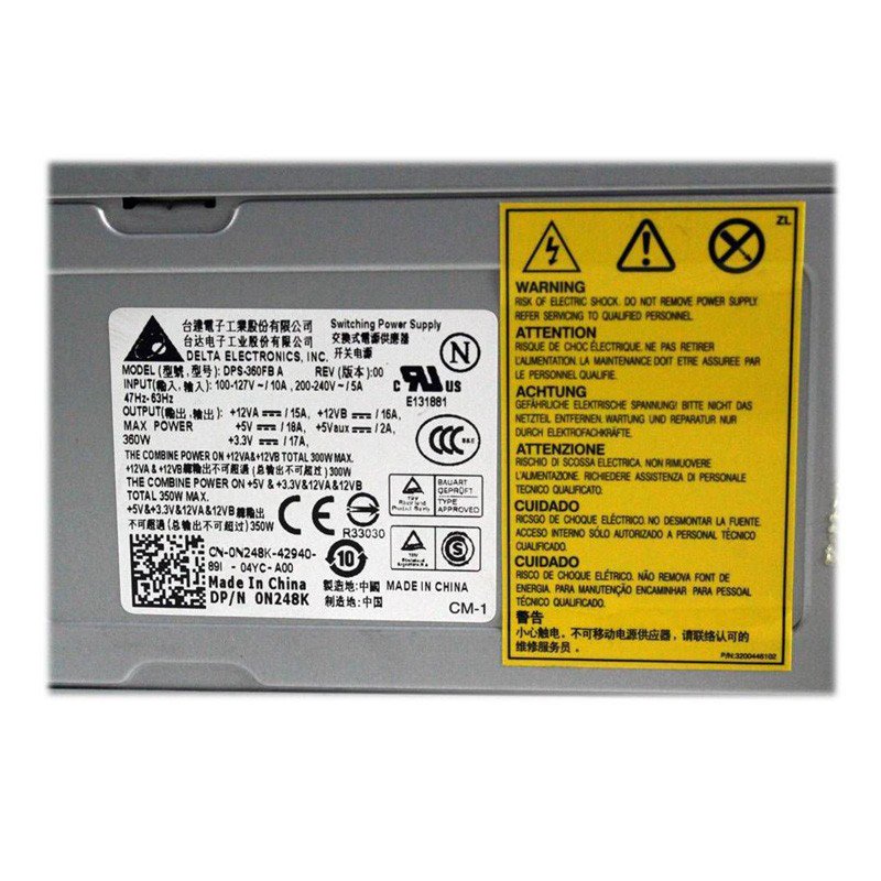 Dell Studio XPS 435MT 360Watt Power Supply 0N248K DPS-360FB A-FKA