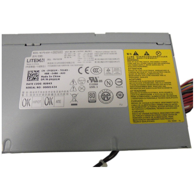 Dell Inspiron 570 300 Watt Power Supply YG01M 0YG01M PS-6301-5-FKA