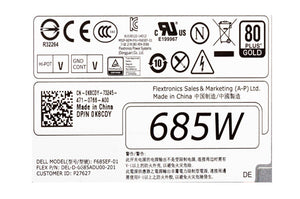 Dell Precision Tower 5810 Media Power Supply 685W 80 Plus Gold K8CDY 0K8CDY-FKA