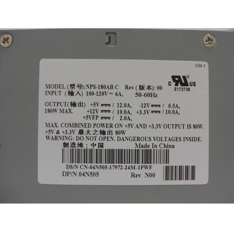 For Dell 4N505 04N505 Dimension NPS-180ABC 4500s OptiPlex GX240 GX260 GX270 80W Power Supply-FKA