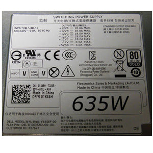 Dell Precision T3600 T5600 Server 635Watt Power Supply 1K45H 01K45H CN-01K45H F635EF-00-FKA