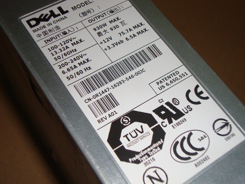 Dell PowerEdge 2800 930W Redundant Power Supply R1447 0R1447 AA23290-FKA