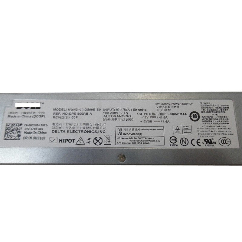 Dell PowerEdge R410 Power Supply 500Watt H318J 0H318J CN-0H318J D500E-S0 PSU-FKA
