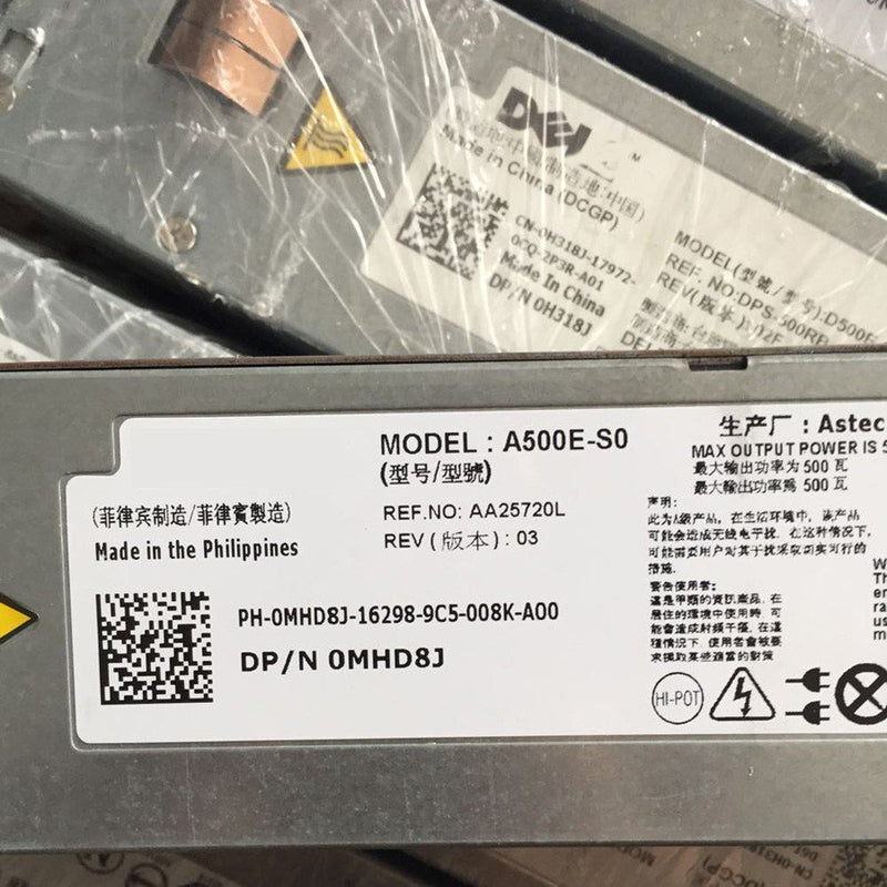 Dell PowerEdge R410 Power Supply 500W MHD8J 0MHD8J A500E-S0-FKA