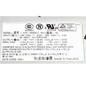 Dell Precision 650 530 460Watt Power Supply 008XEV NPS-460BB C-FKA