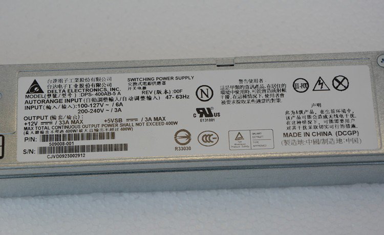 HP Proliant DL320 G6 400W Power Supply 509008-001 DPS-400AB-5 A-FKA