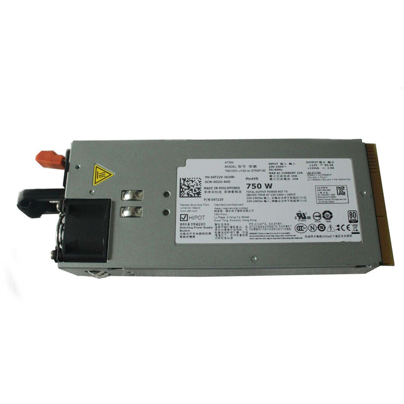 For Dell 4T22V 04T22V Z750P-00 750W Redundant Power Supply For PowerEdge R510 R810 R910 Server-FKA