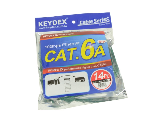 NEW! 14 Foot Category 6 Ethernet Patch Cable (GREEN) - 14 Feet-FKA