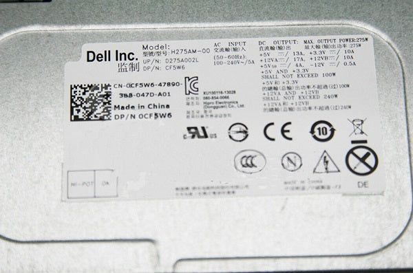 CF5W6 VK8VC G9MTY 275W H275AM-00 For Dell Optiplex 7010 9010 Power Supply-FKA